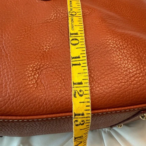 Dooney & Bourke Pebble Leather Florentine Logo Lock Shoulder Bag Rust Color - Picture 15 of 16